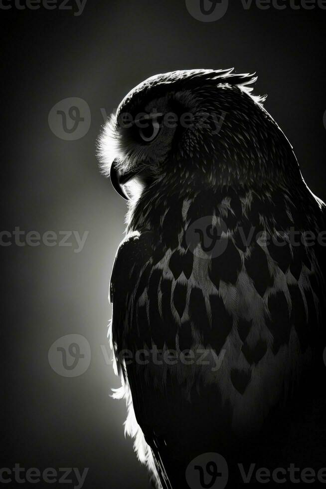 night owl studio silhouette photo black white vintage backlit portrait motion contour tattoo