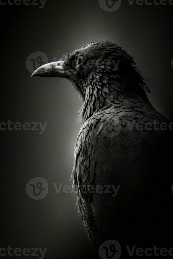 raven eye macro close portrait studio silhouette photo black white backlit motion contour tattoo