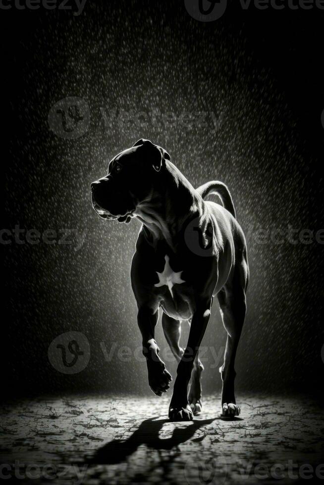 dog puppy hound studio cane corso silhouette photo black white backlit motion contour tattoo