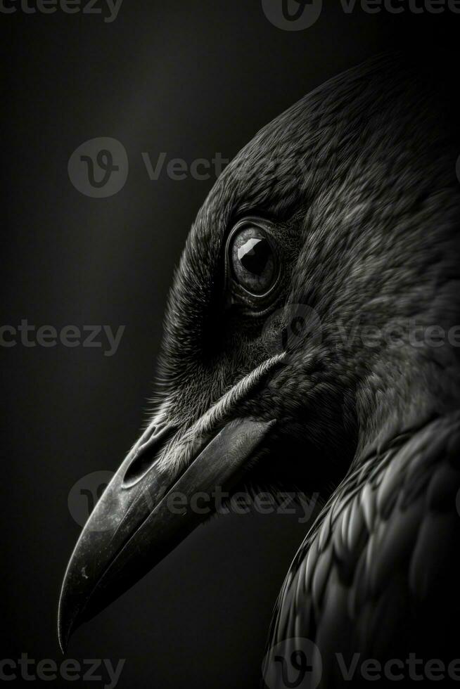 raven eye macro close portrait studio silhouette photo black white backlit motion contour tattoo