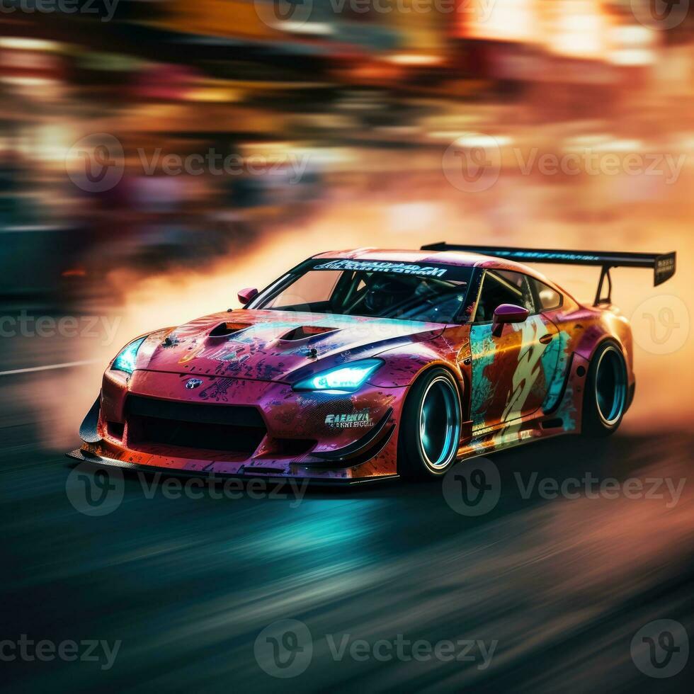 jdm drift car speed drifting japanese drone shot photography competition smoke tires blur motion photo