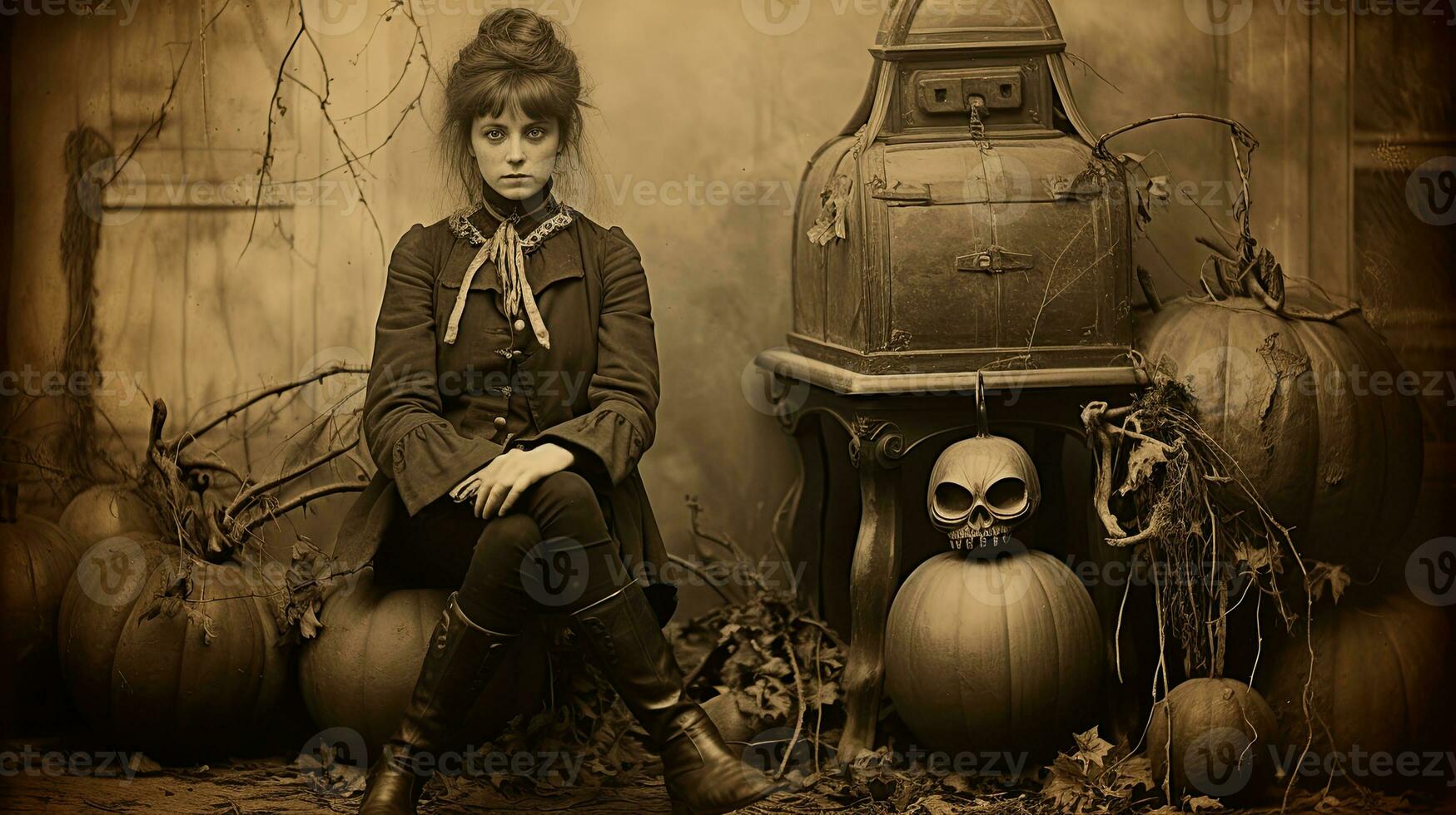 children kids halloween scary vintage photography masks 19th century horror costumes party photo