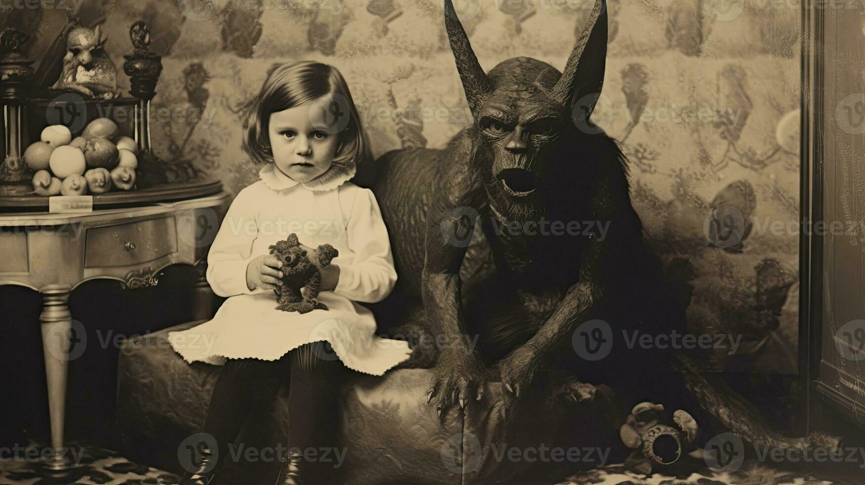 children kids halloween scary vintage photography masks 19th century horror costumes party photo