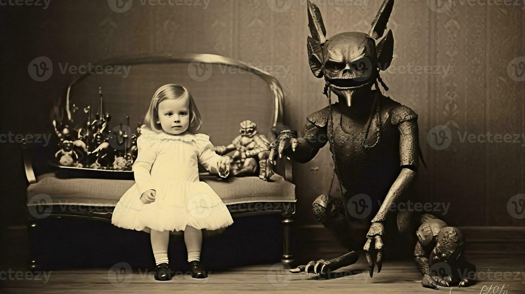 children kids halloween scary vintage photography masks 19th century horror costumes party photo