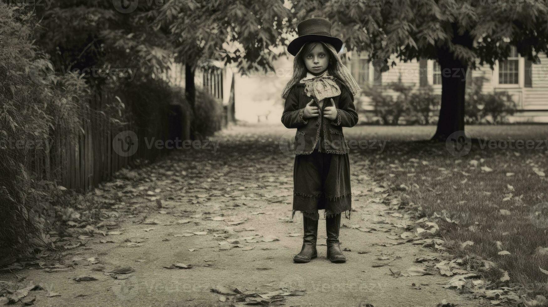 children kids halloween scary vintage photography masks 19th century horror costumes party photo