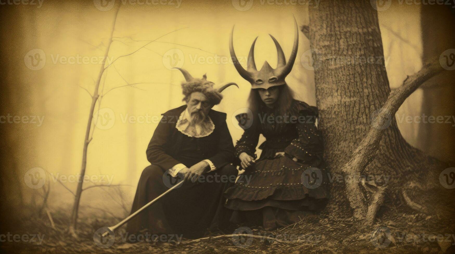 children kids halloween scary vintage photography masks 19th century horror costumes party photo