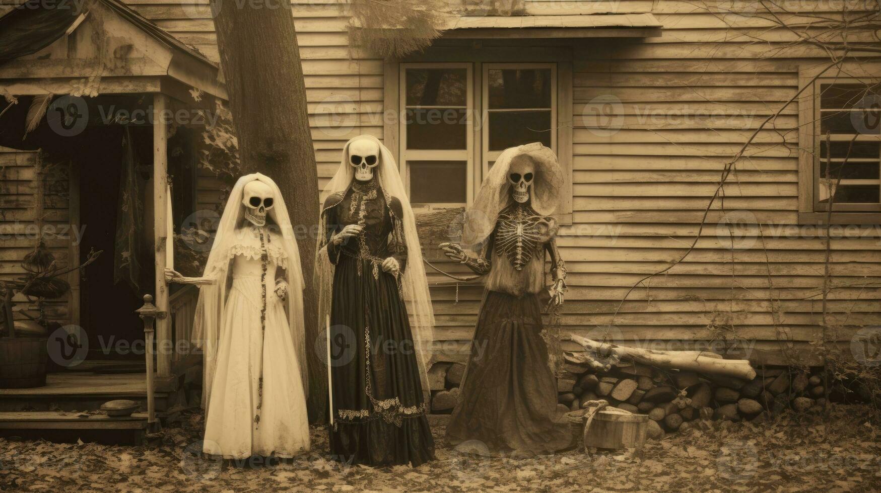 children kids halloween scary vintage photography masks 19th century horror costumes party photo