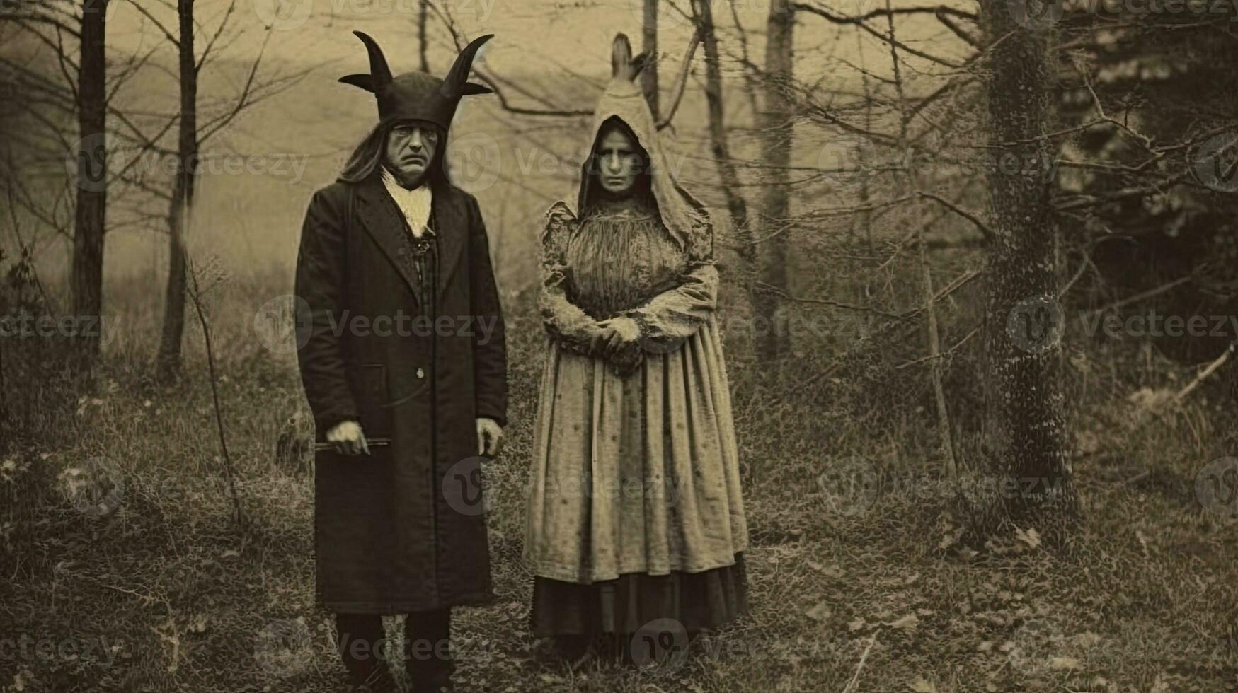 children kids halloween scary vintage photography masks 19th century horror costumes party photo