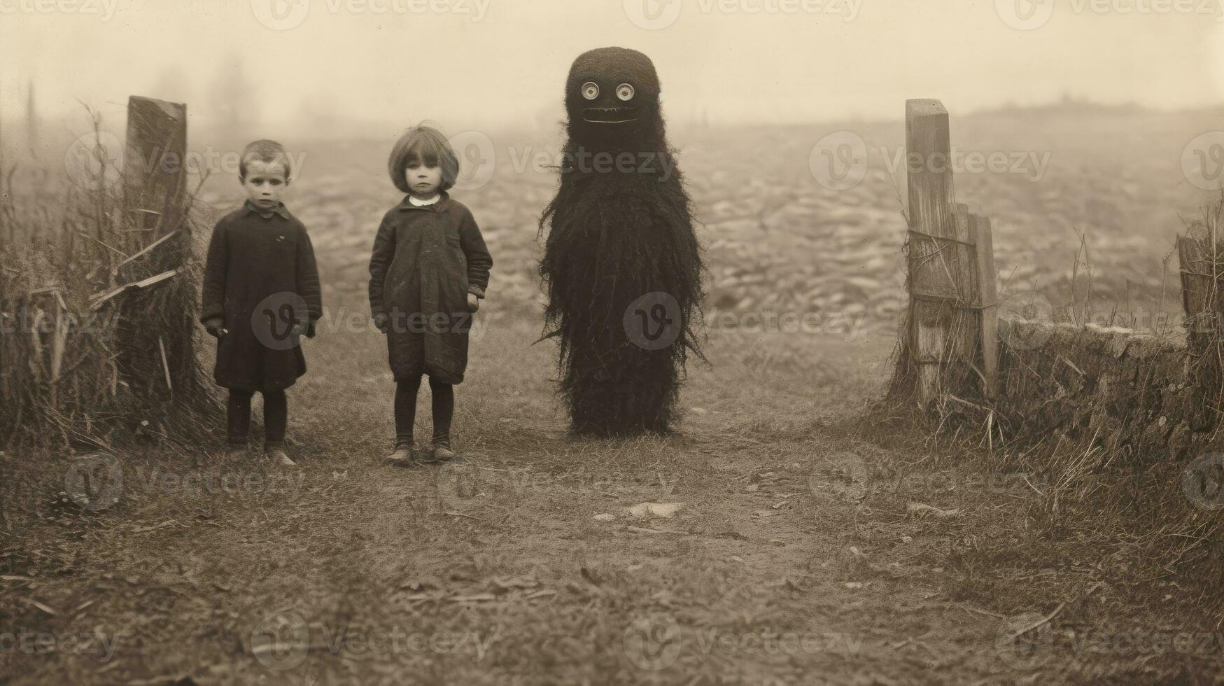 children kids halloween scary vintage photography masks 19th century horror costumes party photo