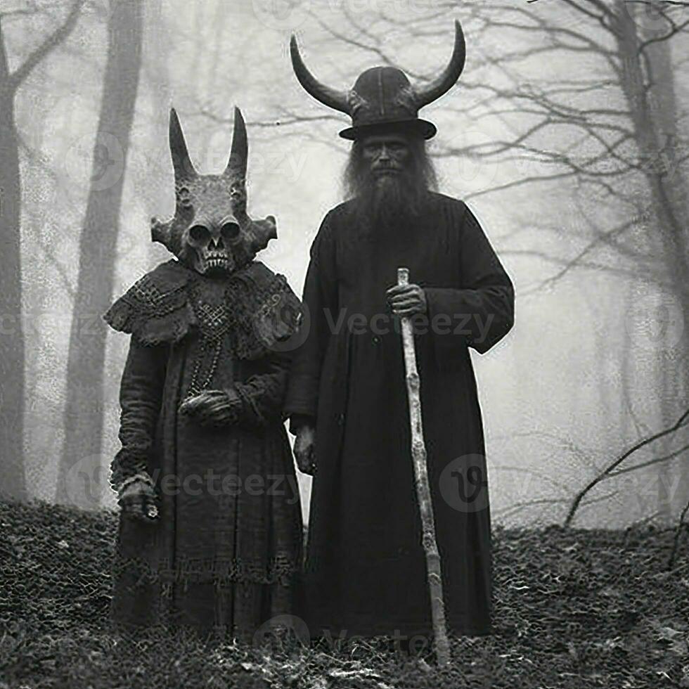 niños niños Víspera de Todos los Santos de miedo Clásico fotografía mascaras Diecinueveavo siglo horror disfraces fiesta foto