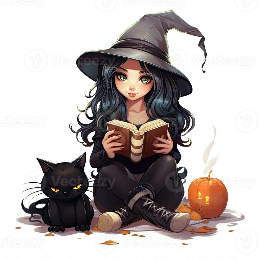 female woman girl hat pumpkin Halloween illustration artwork horror isolated tattoo fantasy cartoon photo