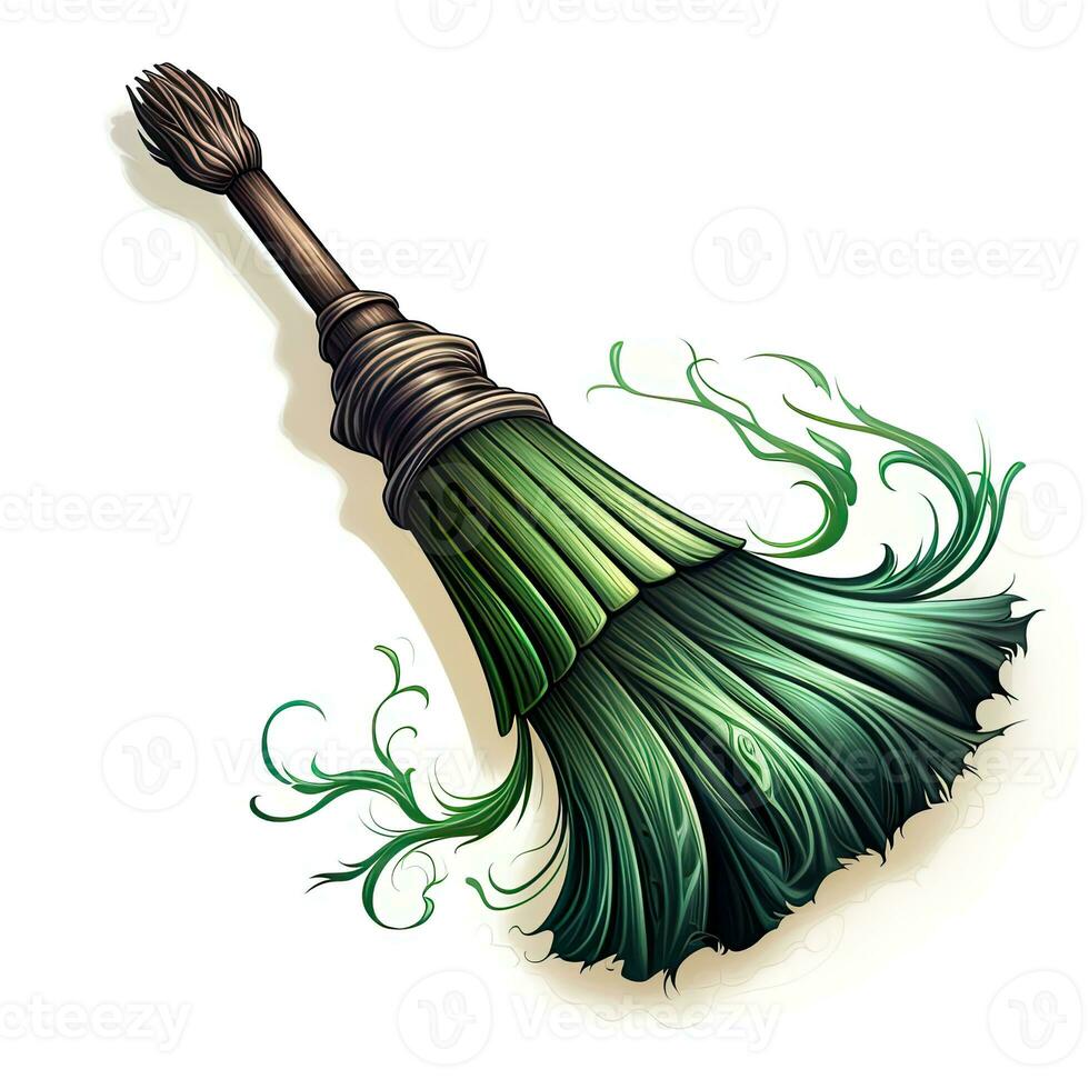 broom besom witch Halloween illustration scary horror design tattoo vector isolated sticker fantasy photo