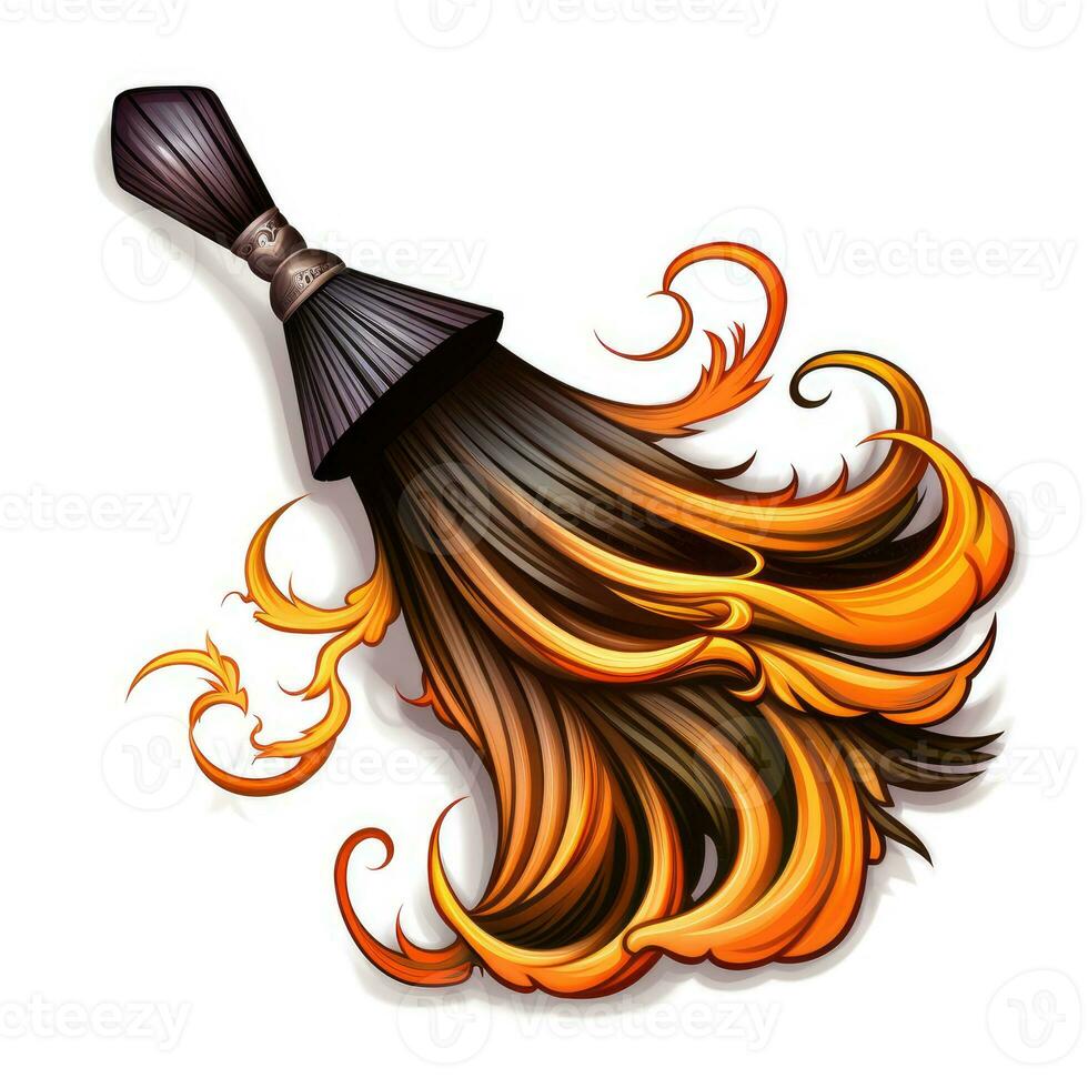 broom besom witch Halloween illustration scary horror design tattoo vector isolated sticker fantasy photo