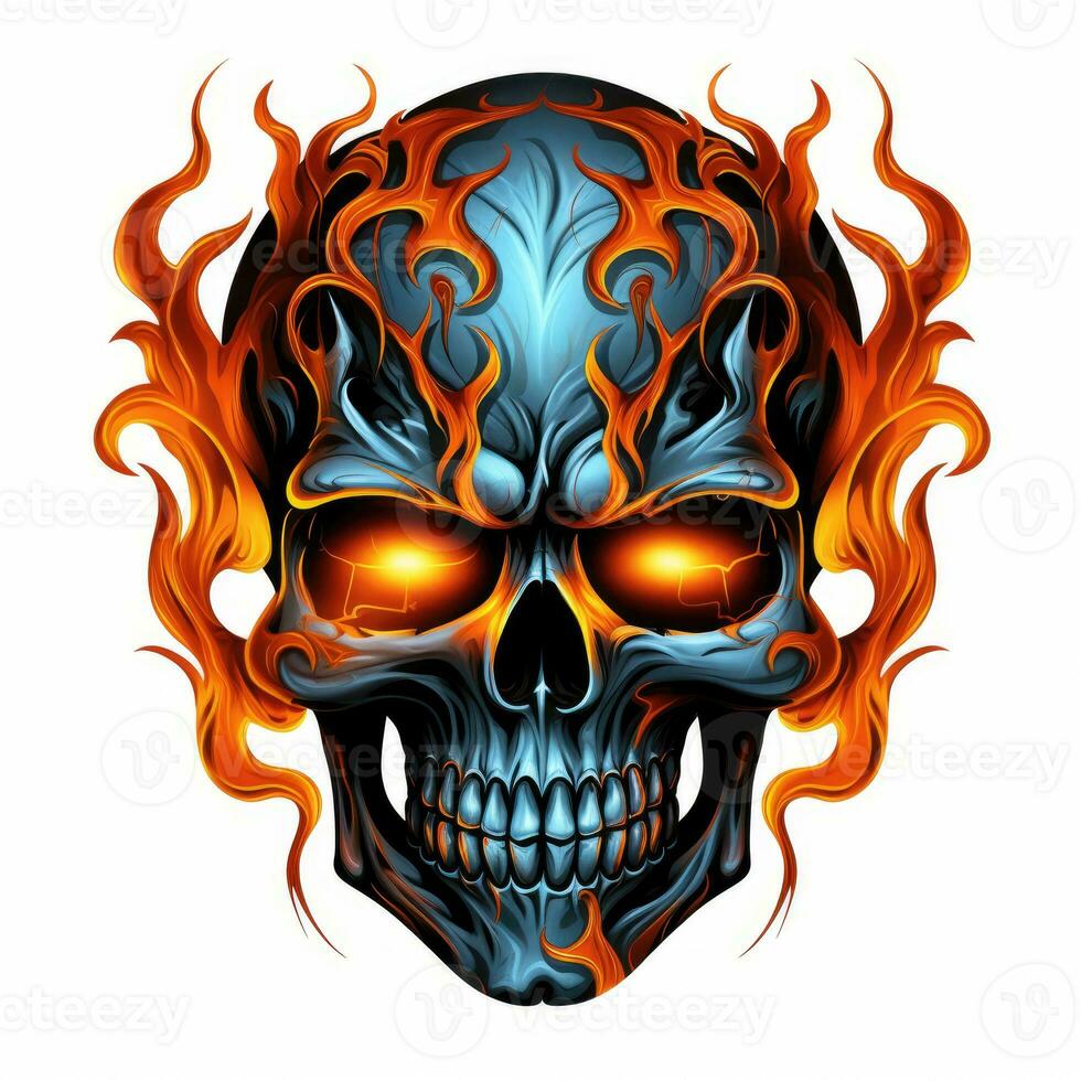 cráneo ojos Víspera de Todos los Santos ilustración de miedo horror diseño tatuaje vector aislado pegatina fantasía foto