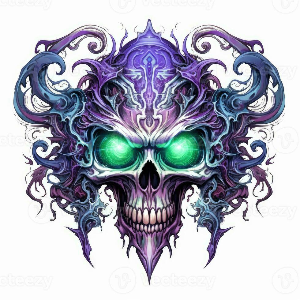 skull eyes Halloween illustration scary horror design tattoo vector isolated sticker fantasy photo