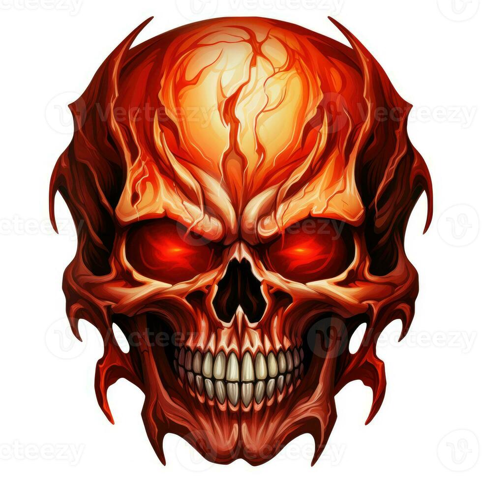 cráneo ojos Víspera de Todos los Santos ilustración de miedo horror diseño tatuaje vector aislado pegatina fantasía foto