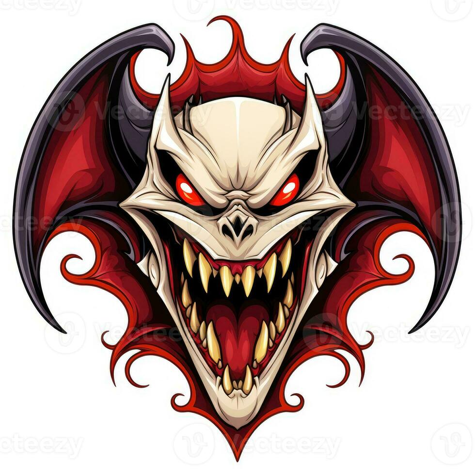 mouth teeth vampire fangs Halloween illustration scary horror design tattoo vector isolated fantasy photo