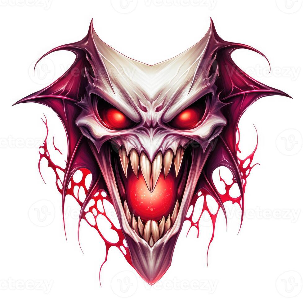 mouth teeth vampire fangs Halloween illustration scary horror design tattoo vector isolated fantasy photo