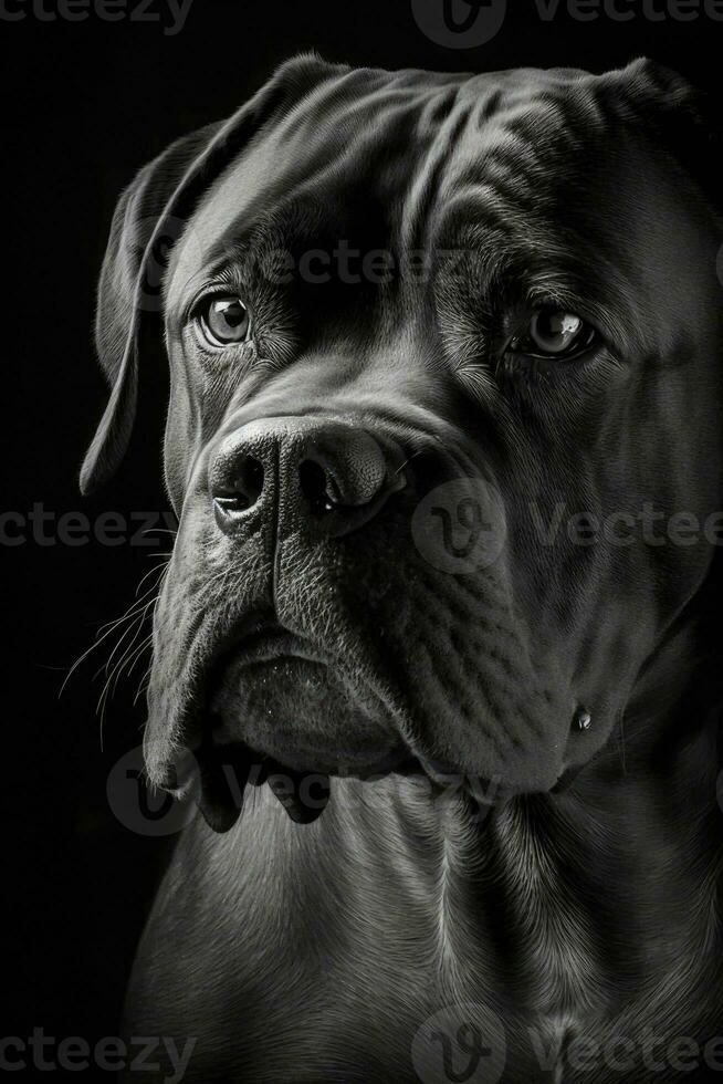 cane corso dog silhouette contour black white backlit motion contour tattoo professional photography photo