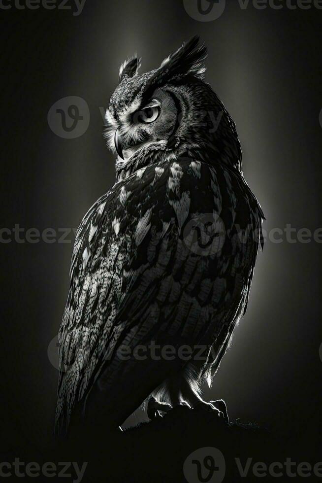 night owl studio silhouette photo black white vintage backlit portrait motion contour tattoo