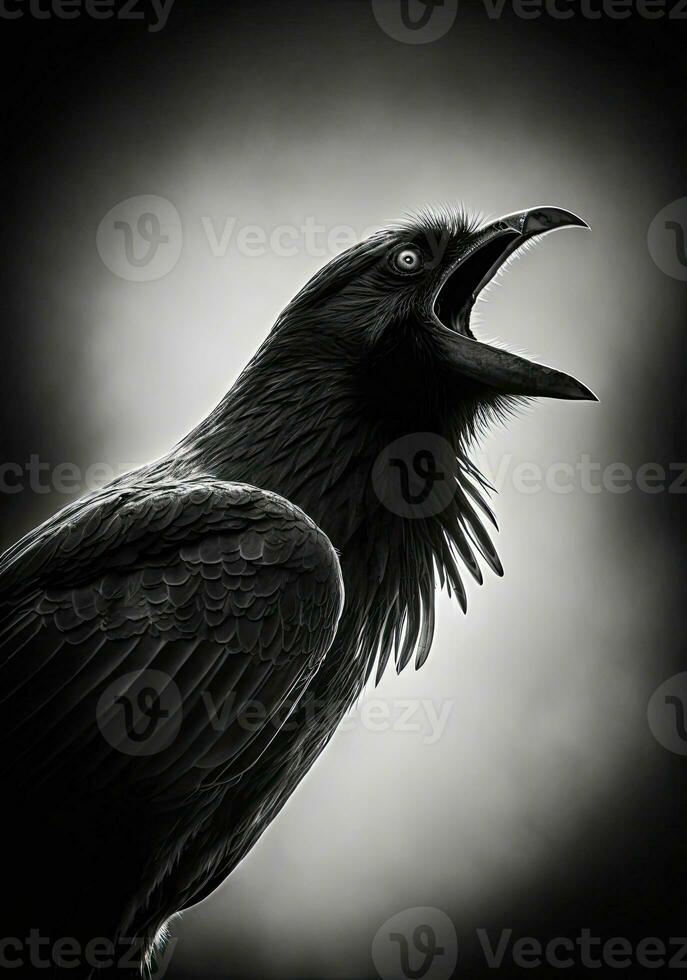 raven eye macro close portrait studio silhouette photo black white backlit motion contour tattoo