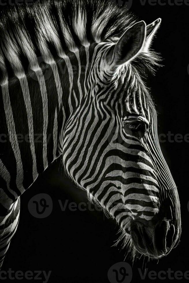 zebra silhouette contour black white backlit motion contour tattoo professional photography photo