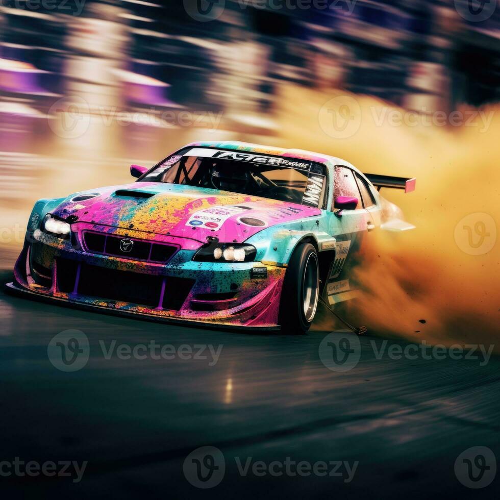 jdm japanese drifting car professional photo smoke dynamic in motion track sport tuning photography