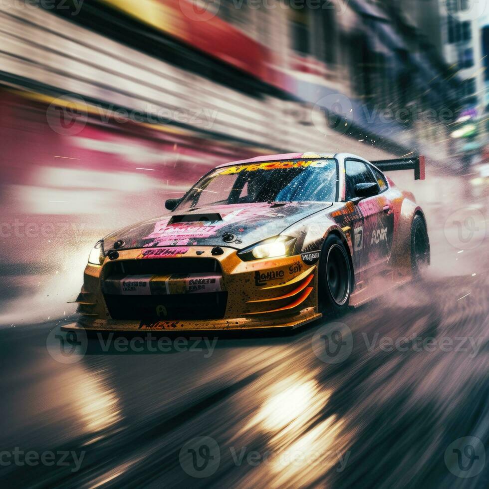 jdm japanese drifting car professional photo smoke dynamic in motion track sport tuning photography
