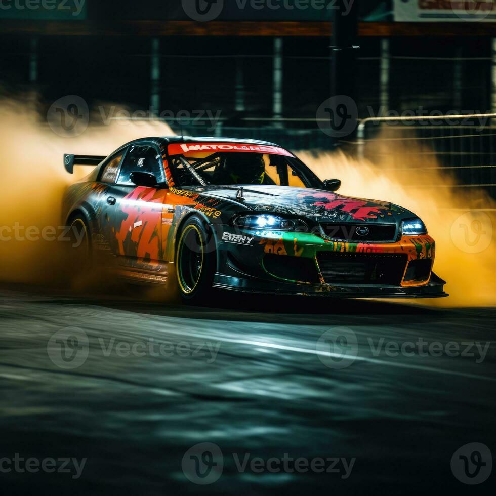 jdm japanese drifting car professional photo smoke dynamic in motion track sport tuning photography