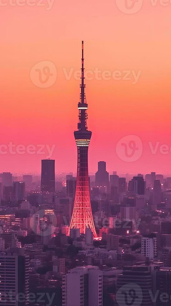 japan zen tokyo tv tower landscape panorama view photography Sakura flowers pagoda peace silence photo