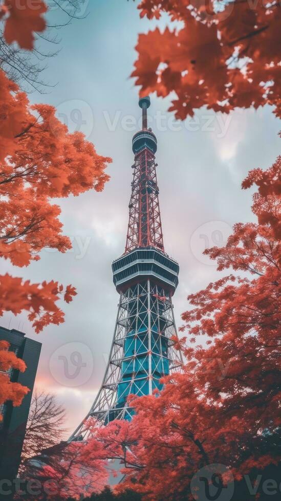 Japón zen tokio televisión torre paisaje panorama ver fotografía sakura flores pagoda paz silencio foto