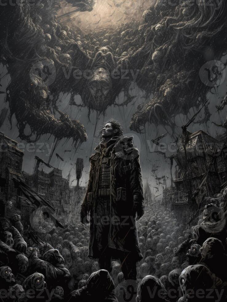 demons falling sky evil horror tattoo epic dark fantasy illustration art  scary poster oil painting 30023730 Stock Photo at Vecteezy