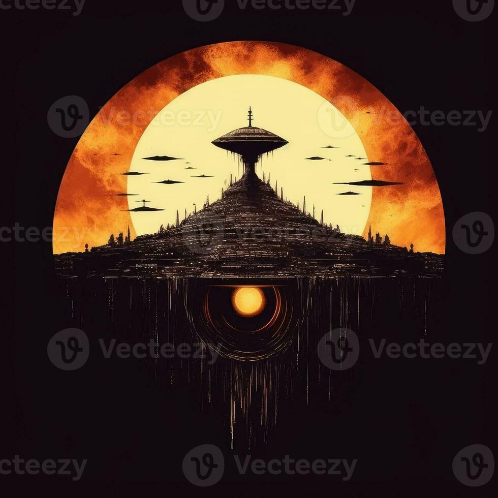 star destroyer tshirt design mockup printable cover tattoo isolated vector illustration artwork photo