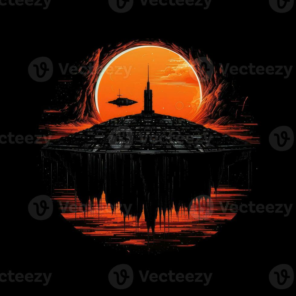 star destroyer tshirt design mockup printable cover tattoo isolated vector illustration artwork photo