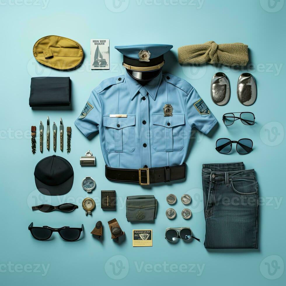 pilot Vintage Knolling Flat Lays vogue photo salon stylish clothes fashion collection set