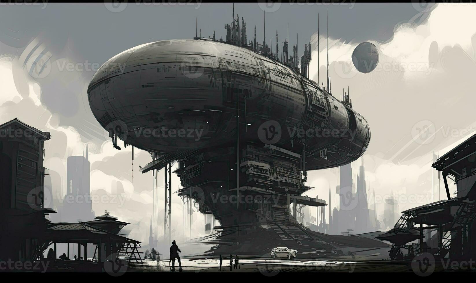 ghostpunk landscape city mystic poster alien steampunk wallpaper fantastic movie photo