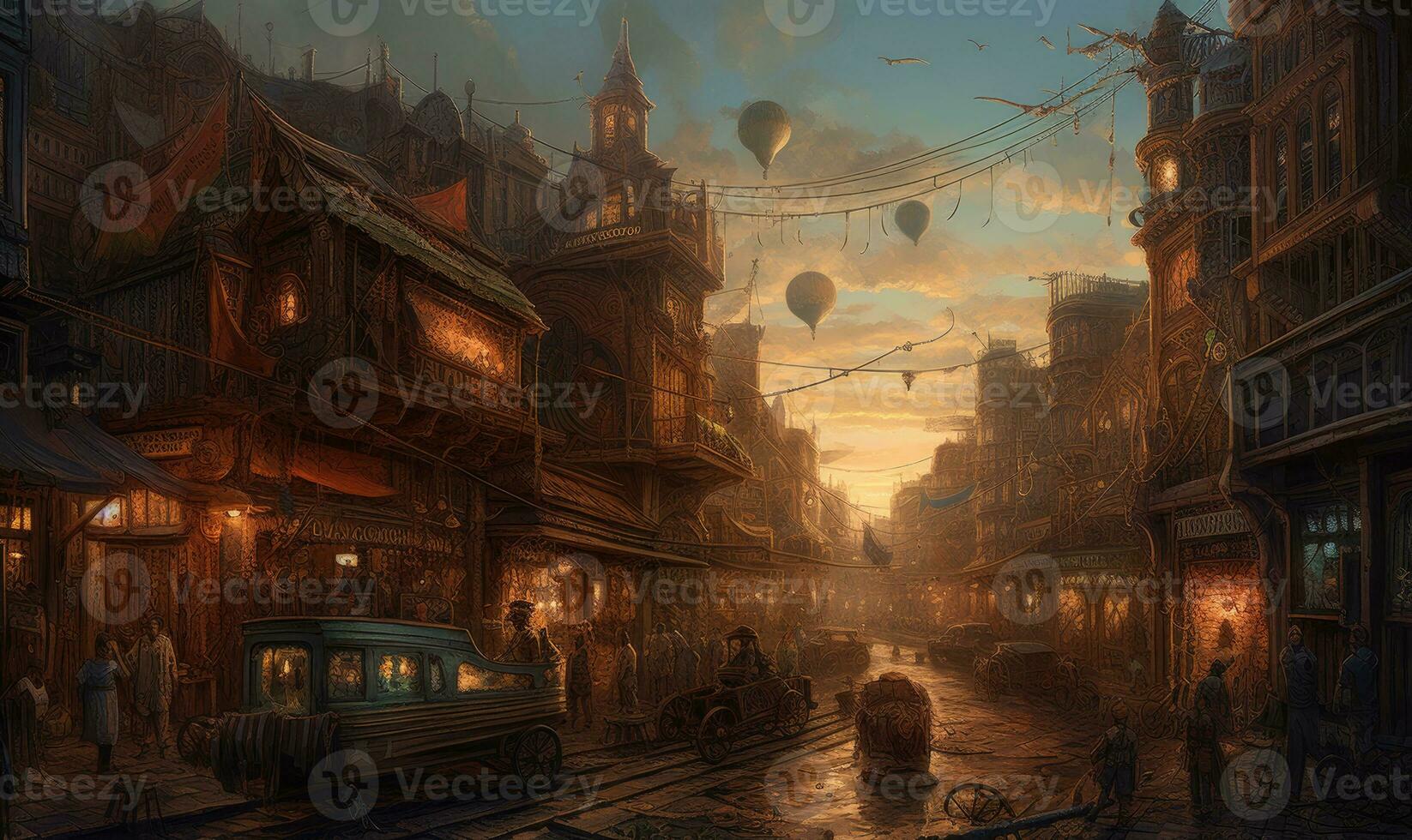 night city street ghostpunk landscape city mystic poster alien steampunk wallpaper fantastic movie photo