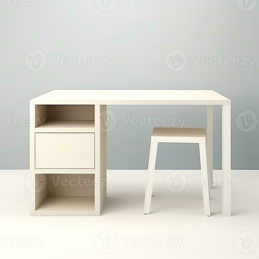 mesa con cajones moderno escandinavo interior mueble minimalismo madera ligero estudio foto