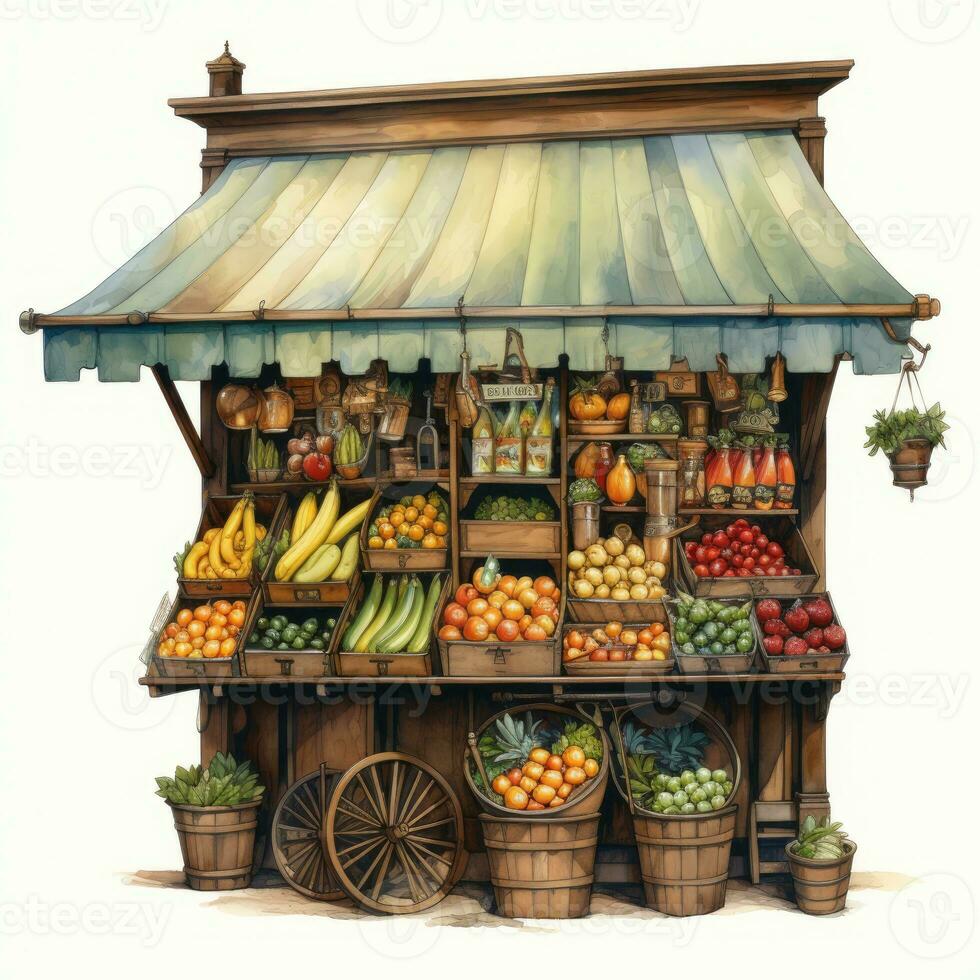 cesta estar detallado acuarela pintura Fruta vegetal clipart botánico realista ilustración foto