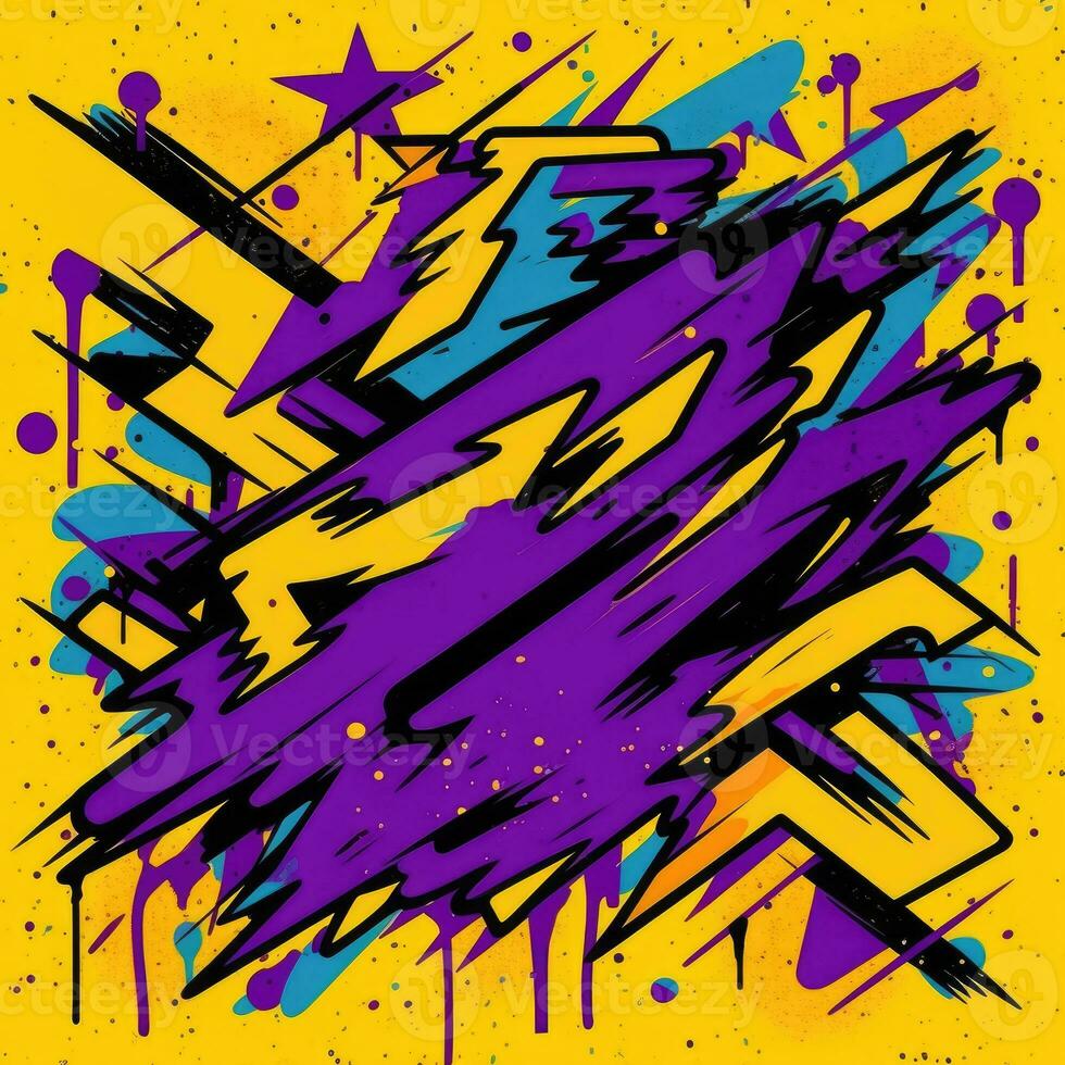 expressive graffiti neon artistic playful illustration design print geometric acid shapes style photo