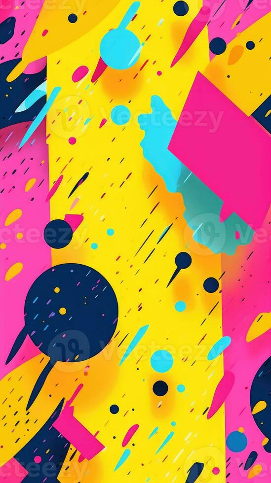 expressive graffiti neon artistic playful illustration design print geometric acid shapes style photo