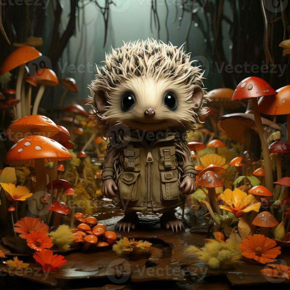 hedgehog mysterious fantasy dark illustration creepy painting magic drawing book artwork photo