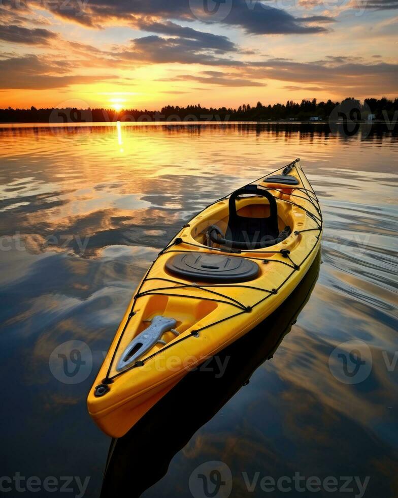 meditation boating kayak water silence freedom landscape peaceful morning rowing isolated photo