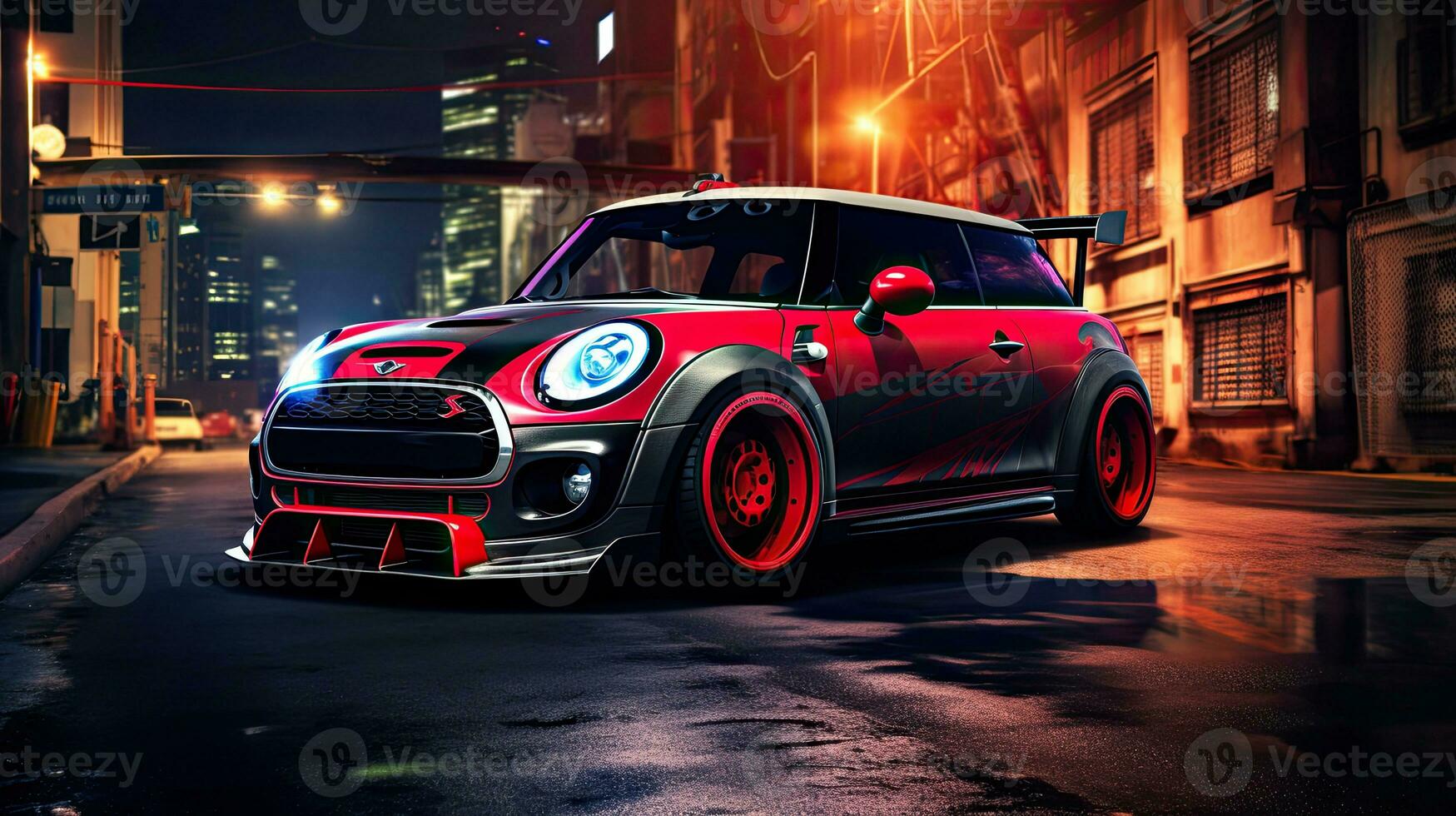 mini cooper photography powerful racing car auto performance show automobile luxury exhibition photo