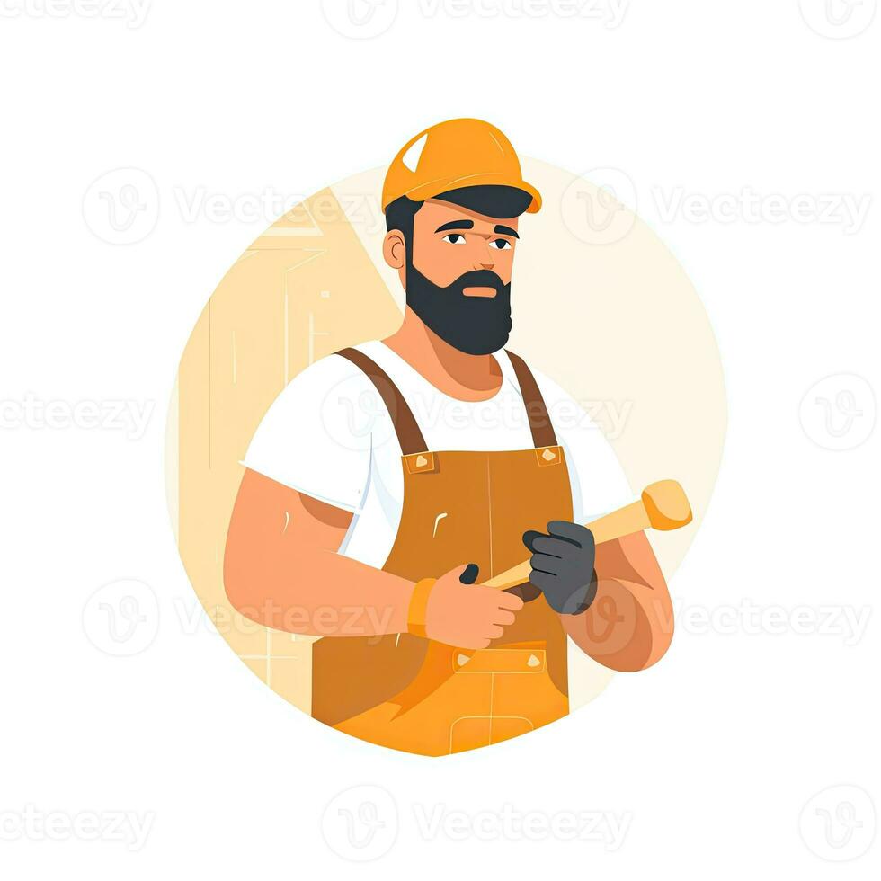 reparador técnico plano vector clipart ilustración sitio web estilo profesión trabajo aislado foto