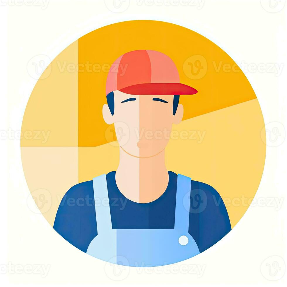 repairman technician flat vector clipart illustration website style profession job isolated photo