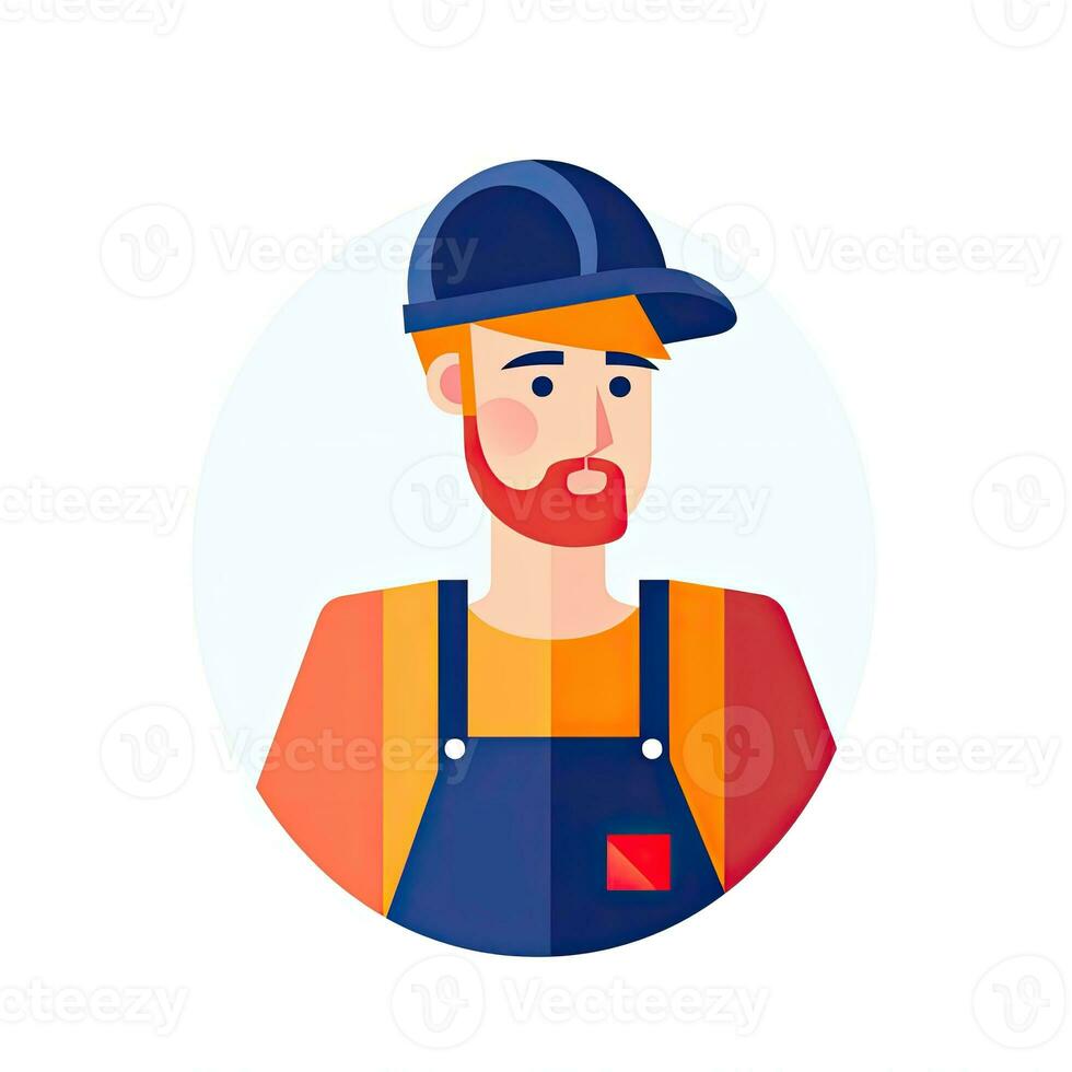 repairman technician flat vector clipart illustration website style profession job isolated photo