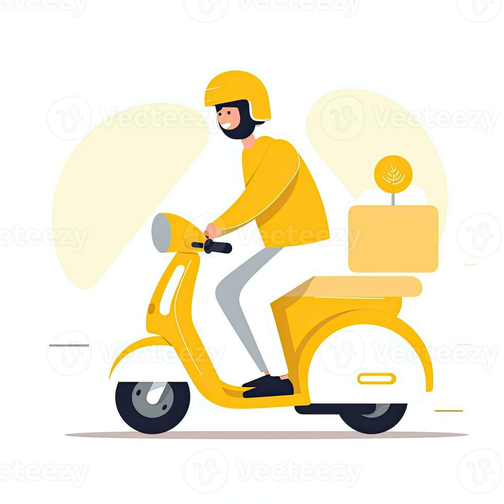 delivery courier flat vector clipart illustration website style profession isolated collection photo