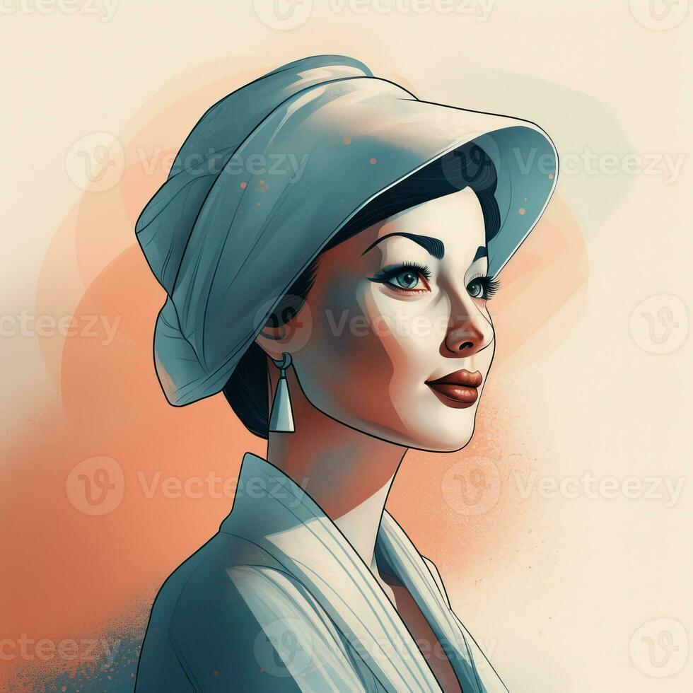 woman female flat vector clipart illustration website style profession job isolated collection photo