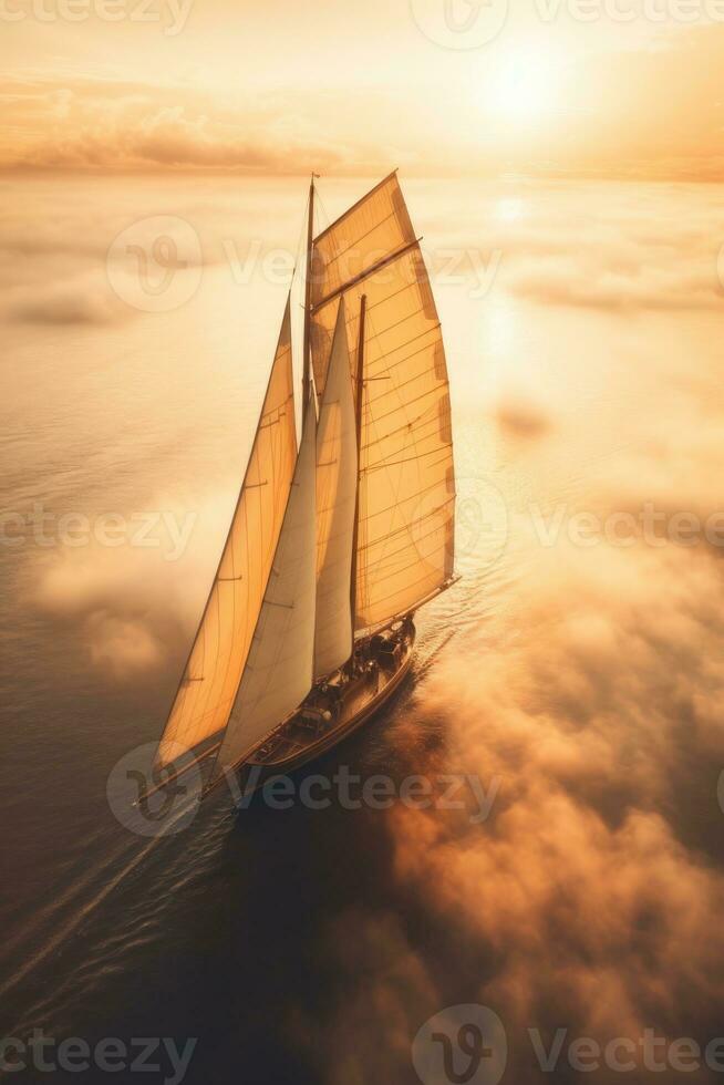 yacht boat sea sailing wind speed navigation freedom relaxation flow romantic photography aerial photo